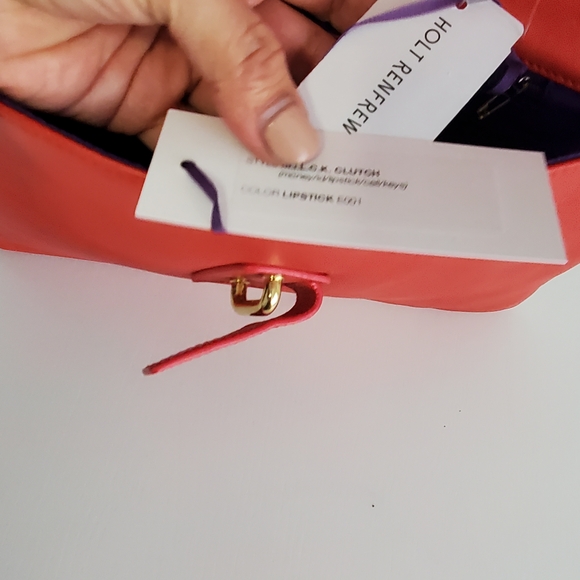 Ela Red Leather Clutch - Picture 5 of 9